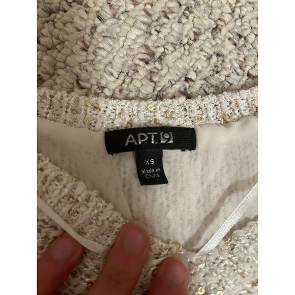 Apt 9 Cream Sequin Long Pullover Sweater Layered Look Size Small Sparkle Fancy - Picture 2 of 4
